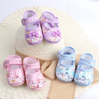 Moda flor zapatos de bebé antideslizante suave suela exterior lindo Bowknot zapatos de niño