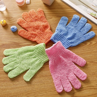1Pcs moda ducha cinco dedos guantes de baño exfoliante guantes de baño Color aleatorio CASSIE11 (1)