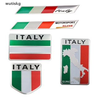 wutiskg aluminio 3d metal italia bandera italiana pegatina emblema insignia pegatina coche decorar co