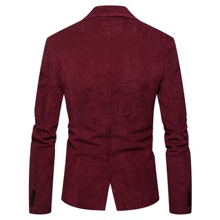 hombres otoño invierno casual pana slim manga larga abrigo traje Chamarra blazer top (9)
