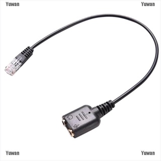 <Yuwan> Dual 3.5Mm Female To Rj9 Jack Adapter Convertor Pc Headset Telephone Using Cable