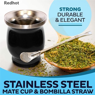 Redhot Yerba Mate calabaza Set de doble pared de acero inoxidable Mate taza de té y Bombilla conjunto nuevo