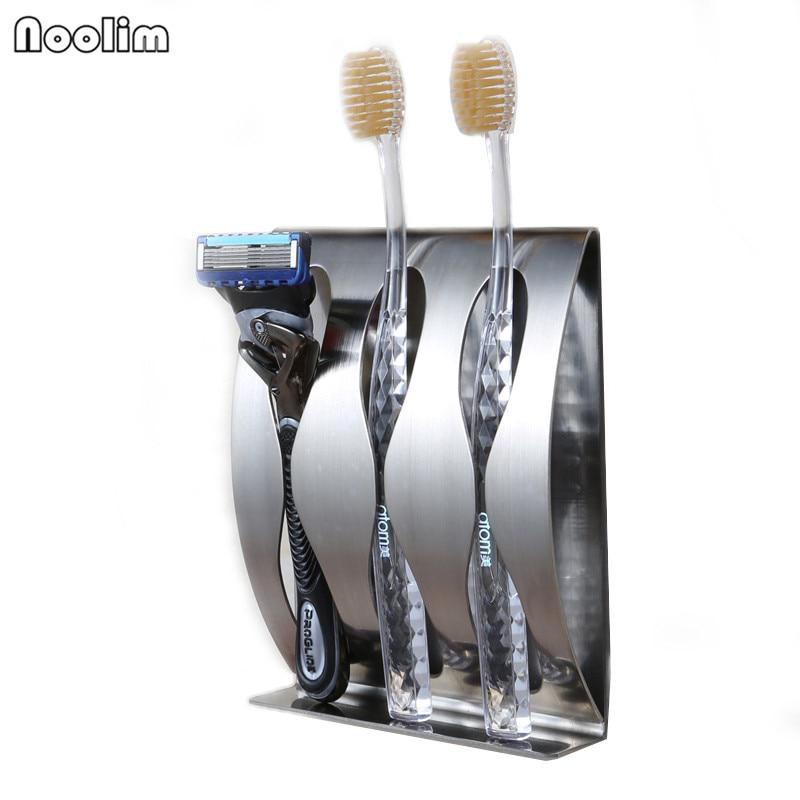 soporte autoadhesivo de acero inoxidable para cepillo de dientes