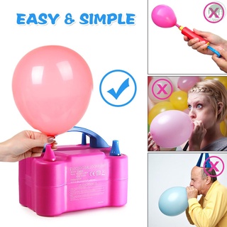 bomba de globo eléctrico portátil soplador de aire bomba de doble boquilla inflador de globos para decoración de fiesta (3)