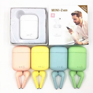 Mini audífonos inalámbricos/Bluetooth 5 0 TWS Mini-2 TWS/con micrófono/mate/color Pastel/con caja de carga de regalo