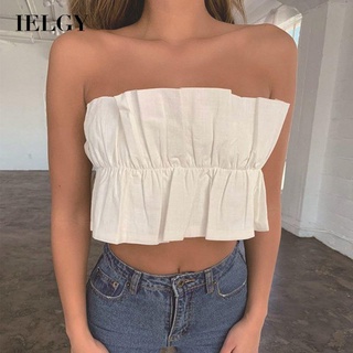IELGY new one-line neck strapless tube top outside wear beautiful back wrapped chest strap bottoming vest top summer