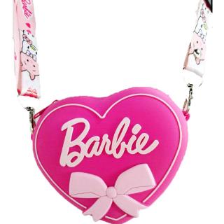 Nueva moda suave de dibujos animados de silicona Barbie Sling bolso monedero bolsa con correa larga