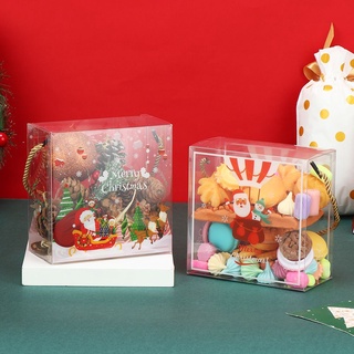 peonyflower apple caja de regalo de navidad caja de embalaje bolsa de regalo portátil transparente para galletas de caramelo pvc (4)