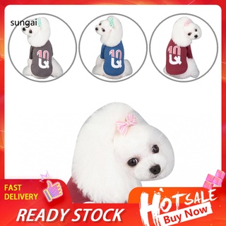 SUN_ Spring Summer Fashion Solid Color Printing Cat Dog Puppy T-shirt Pet Clothes