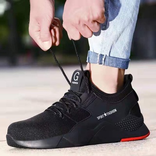 Trabajo de seguridad de arranque de malla de aire zapatos de seguridad masculinos de acero botas de los hombres a prueba de pinchazos Indestructible zapatillas de deporte de trabajo zapatos ARia