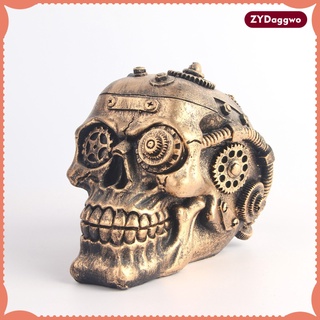 estatua de cráneo humano dcor casa, resina artesanía esqueleto cabeza figuritas escultura decoración del hogar accesorios (1)