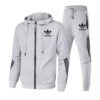 Nuevo Adidas hombres chándal con capucha abrigos+pantalones sudadera con cordón traje ropa deportiva masculino jersey de dos piezas conjunto (1)