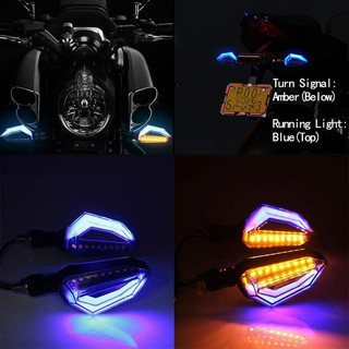[Listo para enviar] 2PCS Harley Cruiser Honda Kawasaki BMW Yamaha motocicleta LED luz de señal de giro DRL luz de doble colores moto Scooter LED intermitente intermitente delantero luz de señal trasera (4)