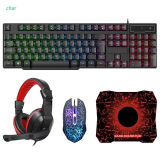 Char teclado y ratón para juegos Combo con cable mecánico Feel RGB LED teclado retroiluminado