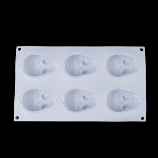 [cod] molde de silicona de 6 agujeros en forma de conejo 3d molde para tartas mousse postre postre decoración caliente (4)