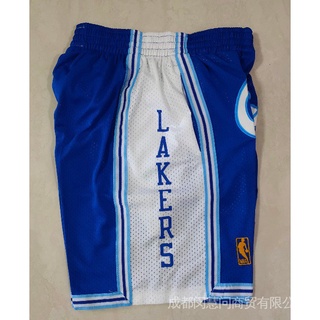 Nuevos Pantalones Cortos De La NBA Los Angeles Lakers Nueva Temporada Azul Cantante Latino Bolsillos Agradable Baloncesto Deportes shorts UK1N