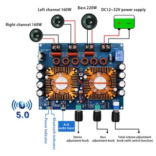 Xh- TD 8Ex2 - placa amplificadora de potencia Bluetooth de doble canal (7)