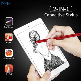 Nhfs 2 en 1 lápiz capacitivo de pantalla táctil lápiz de dibujo para Tablet Android Smartphone (1)