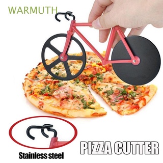 warmuth picador de pastelería gadgets rebanador cortador de pizza en forma de bicicleta creativo pastel afilado dos ruedas herramientas de cocina/multicolor