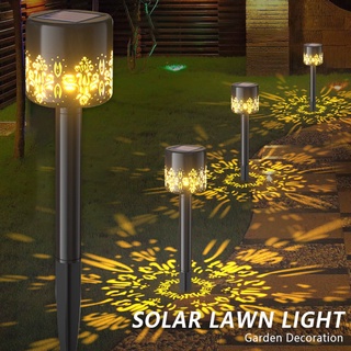 【exist】 Solar Flame Torch Light Solar Lawn Lamp Hollow Projection Solar Light Garden Decor Landscape Lawn Lamp Solar LED Light Outdoor 【exist】