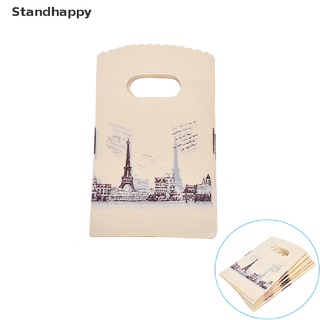 Standhappy/100 Unids/Lote Rosa Torre Eiffel Bolsas De Embalaje De Plástico Compras Con Asa , Productos Populares (1)