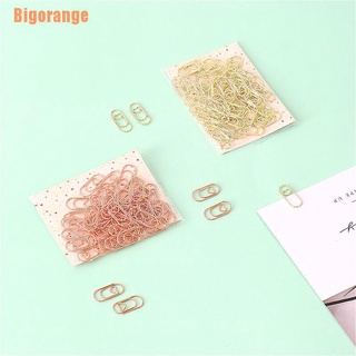 Bigorange (~) 50pcs /bag the mini corazón oro rosa Color oro Clip marcapáginas Metal papel Clips