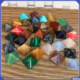 7 piezas pirámide de cristal de piedra de cristal gema pirámide grabada en forma de pirámide Chakra piedra