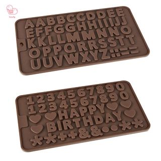 3D 26 Letras Forma/0-9 numeradoras palabras Feliz cumpleaños Moldes De Chocolate Molde para pasteles pudín postre decoración Molde