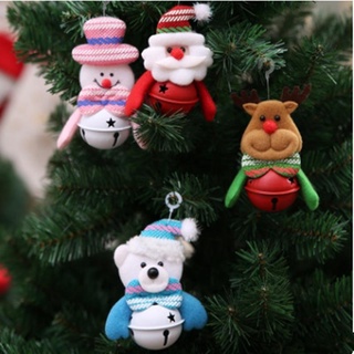 PL Christmas Trees Bells Hanging Santa Claus Snowmen Reindeer Bear Bell Pendant Xmas Party Decorations