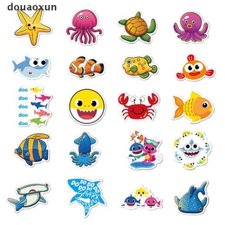 Douaoxun 40Pcs Baby Shark Stickers Waterproof Laptop Skateboard Luggage Guitar Decal CO (5)