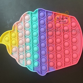 Juguete colorido Push Bubble Fidget de silicona portátil de descompresión juguete de pensamiento juego de rompecabezas de entrenamiento para niños adultos (5)