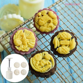 HLove Plastic Mooncake Mold 50g Koi Stamp Biscuit Cookie Cutter Mould DIY Fondant Baking Tool Mid-Autumn Festival Supplies