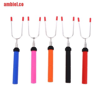 【ambiel】Telescoping BBQ Fork Roasting Sticks Marshmallow Hot Dog Smore (1)
