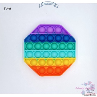 🔥Stock listo🔥Nuevo arco iris Pop It redondo Fidget niños juguete empuje burbuja alivio del estrés (6)