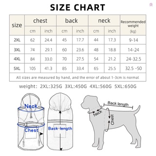 Impermeable para mascotas reflectante grande para perros, tipo capa transparente, impermeable para perro, con cremallera, abrigo para mascotas, perro, a prueba de viento (4)