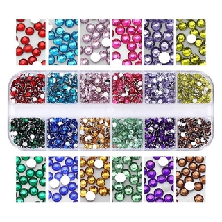 💋 MAX 12 Rejillas De Acrílico Piedras De Uñas Brillantes 3D Glitter Arte Diamantes De Imitación (4)