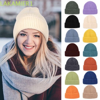 LAKAMIER Apparel Accessories Thickened Wool Hat Warm Winter Beanies Women Large Size Winter Hat High Quality Pure Color/Multicolor