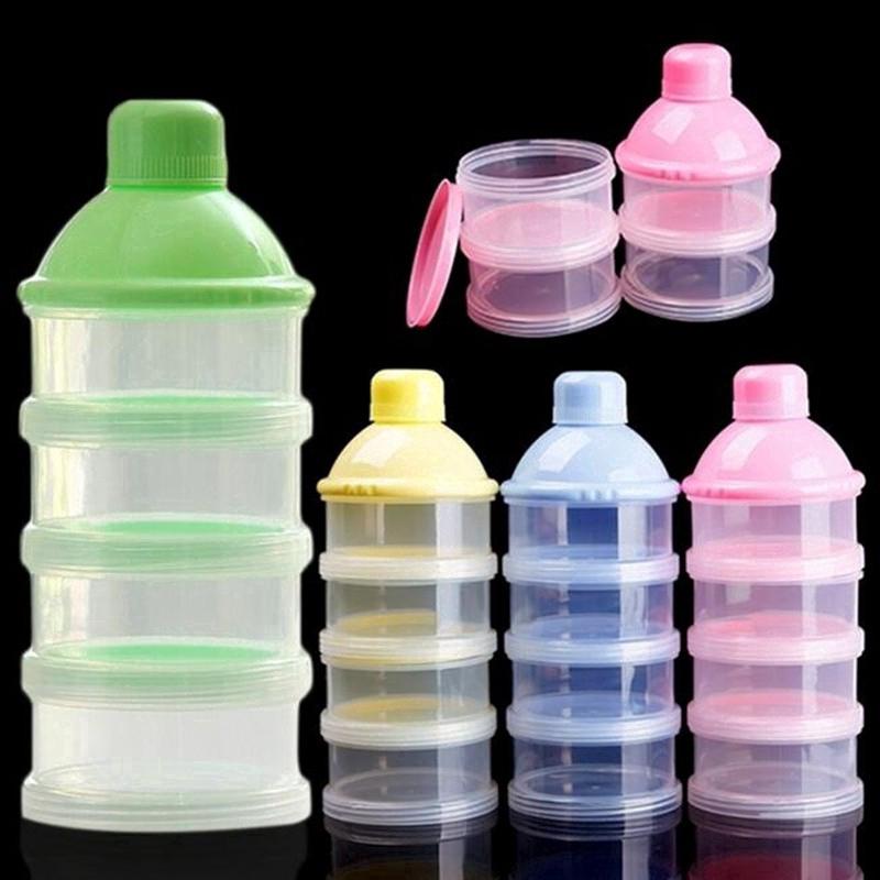 4-5 capas portátil bebé bebé leche en polvo dispensador cajas contenedor de almacenamiento de alimentos