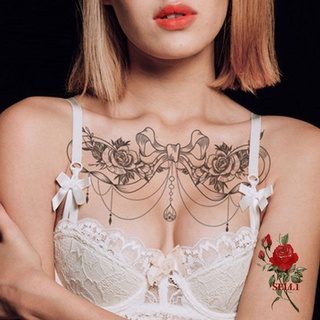 vender mujeres 3d tatuaje pegatinas de arte corporal impermeable clavícula pegatinas diy moda flor temporal brazo falso manga y tatuajes