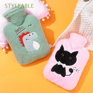 STYLEABLE Hot Water Bottle cover Thick Hot Water Bottles Pocket Cartoon Hand Warmer Hot Water Bag Portable Warm Hand Feet Winter 1000ml Girls With Knitted Soft Cozy Cover/Multicolor