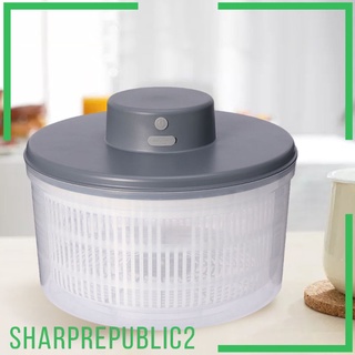 FASTER [SHARPREPUBLIC2] Gran conveniente ensalada eléctrica Spinner recargable de secado rápido hogar lavado de almacenamiento deshidratador transparente tazón más rápido