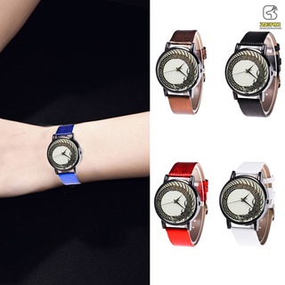 moda pareja reloj de cuarzo de imitación correa de cuero redondo dial relojes mujeres pareja relojes estilo vintage