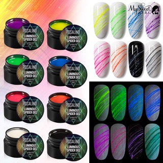 MYSWEET Luminous Art Wire Drawing Pulling Nail Gel Polish DIY Spider Painted UV Lacquer