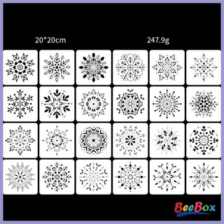 Beebox 24x Mandala Dot plantillas plantillas para bricolaje pintura de pared diario proyecto de arte (1)