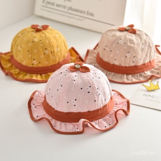 Nuevo sombrero de bebé primavera y otoño a prueba de sol sombrero de cubo primavera infantil sombrero de cubo lindo sombrero de princesa estilo coreano (1)