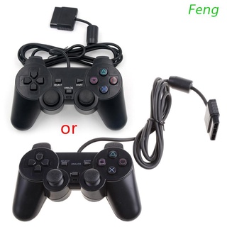 Feng versão Ps2 Controlador Wired Gamepad dual Choque Alça Do Jogo Para Play Station 2 Console