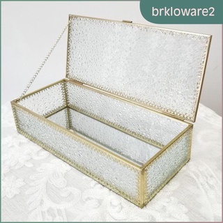 [BRKLOWARE2] Joyero Trinket caja de cristal ornamentado anillo pendientes caja de recuerdo decorativa caja para boda regalo cómoda