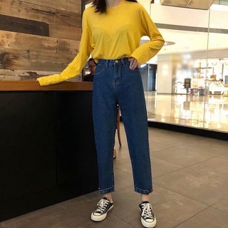 Jeans mujer recto suelto 2021 nuevo de talle alto más delgado Harlan zanahoria agujero papi pantalones (1)