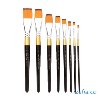 izefia 8pcs acuarela acrílico pintura al óleo cepillo profesional plano cepillos de nailon diy arte pintura cepillos
