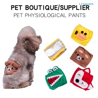 lilyscent perro fisiológico pantalones de dibujos animados a prueba de fugas de punto tela ajustable mascota ropa interior pañal para cachorro